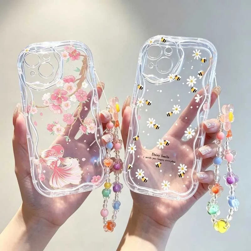 Милый чехол с узором «Улыбающа – обзор и цена Cute Cartoon Wrist Strap Silicone Case