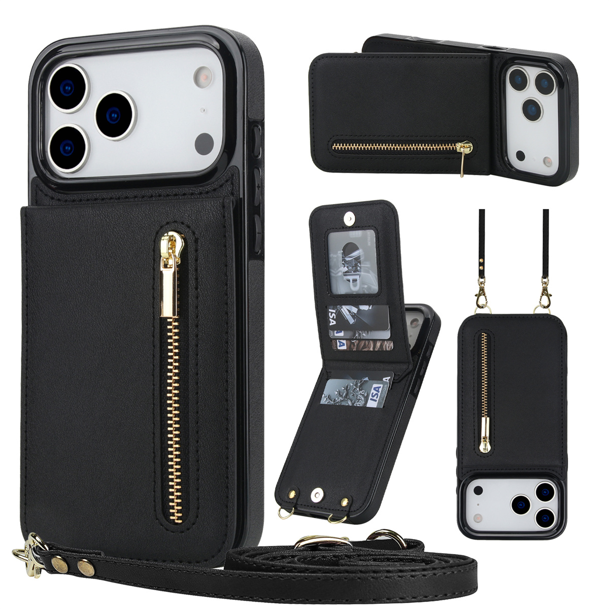 Кожаный чехол-кошелек с молние – обзор и цена Leather Wallet Card Holder Phone Cover