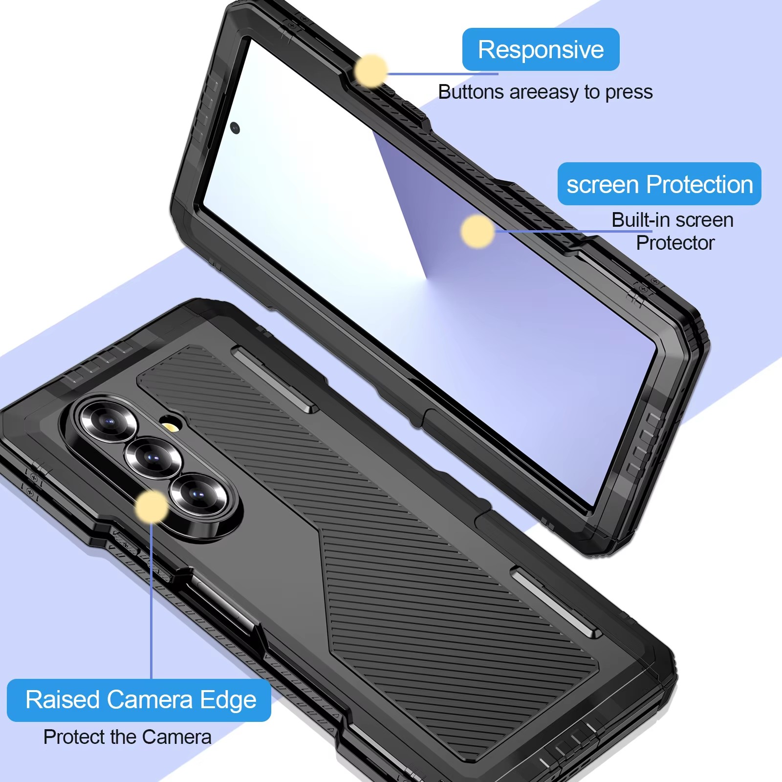 Для Saumsung Z Fold 7 6 5 4, в – обзор и цена Heavy Duty 360 Full Body Protective Case